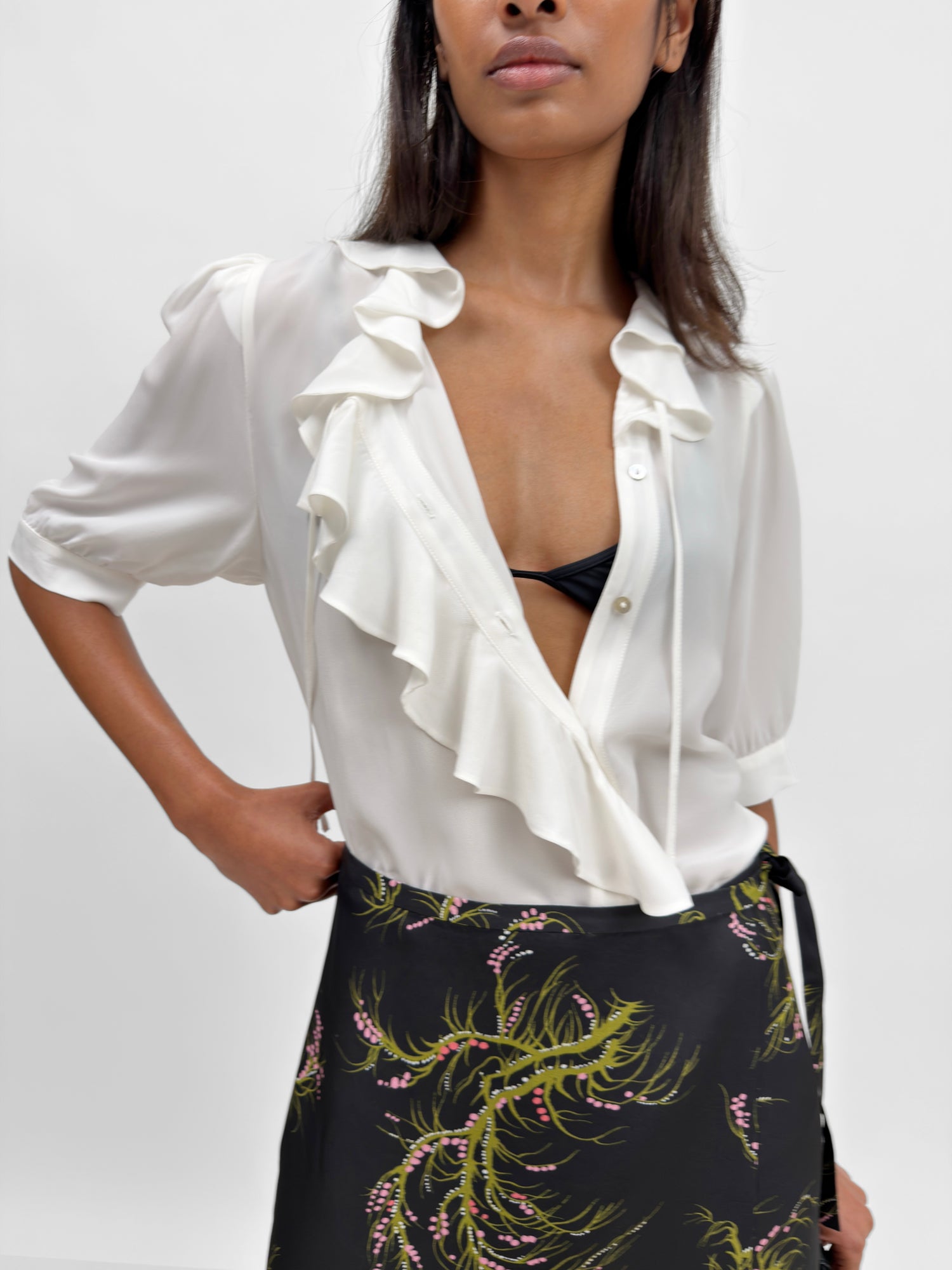 The Xilla flounce blouse